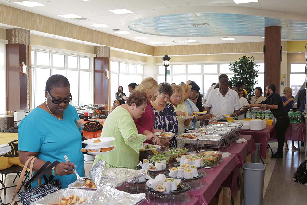 holiday party buffet lunch at haym salomon in brooklyn nyc rehabilitation center