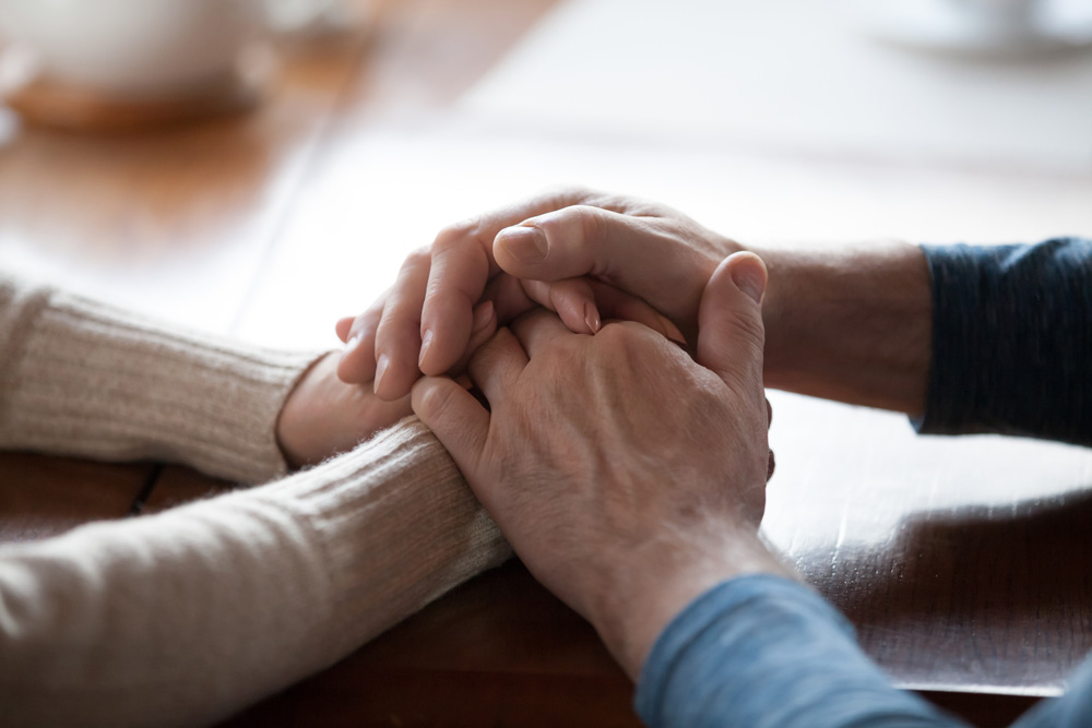 holding hands and caring for each other. Psychological support and hospice care is an integral part of our services at Haym Salomon nursing home