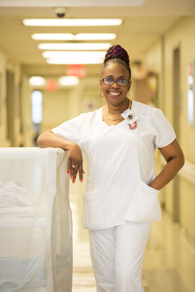 Cheerful nursing assistant of Haym Salomon Home