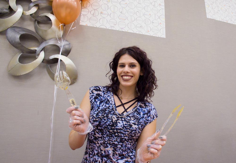 Happy women enjoying holiday celebrations at Haym Salomon Home