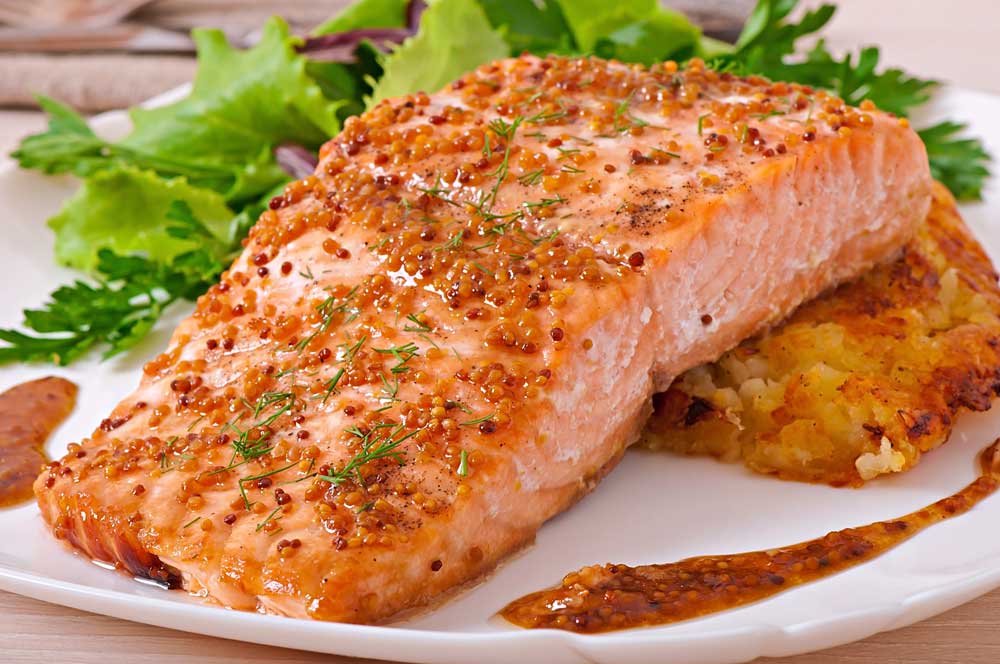 Baked salmon with potato gratin - holiday meal ideas for elderly