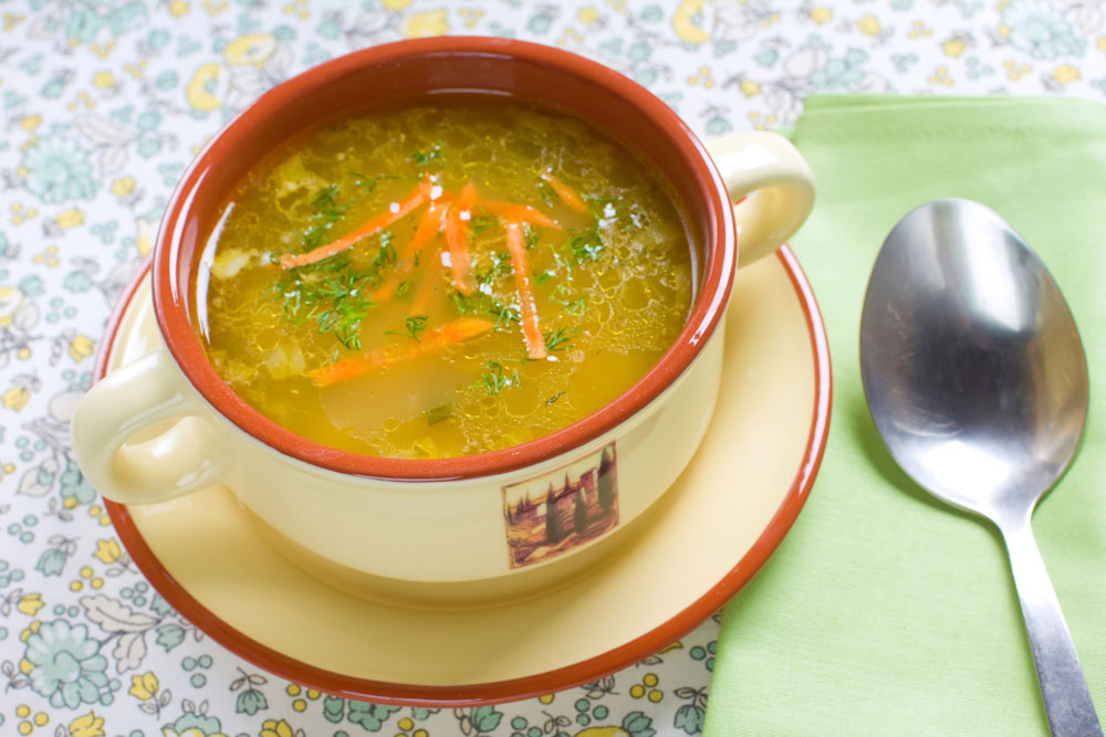 Vegetable soup in a bowl. Haym Salomon Home serves its residents the right food after surgery to regain their strength.